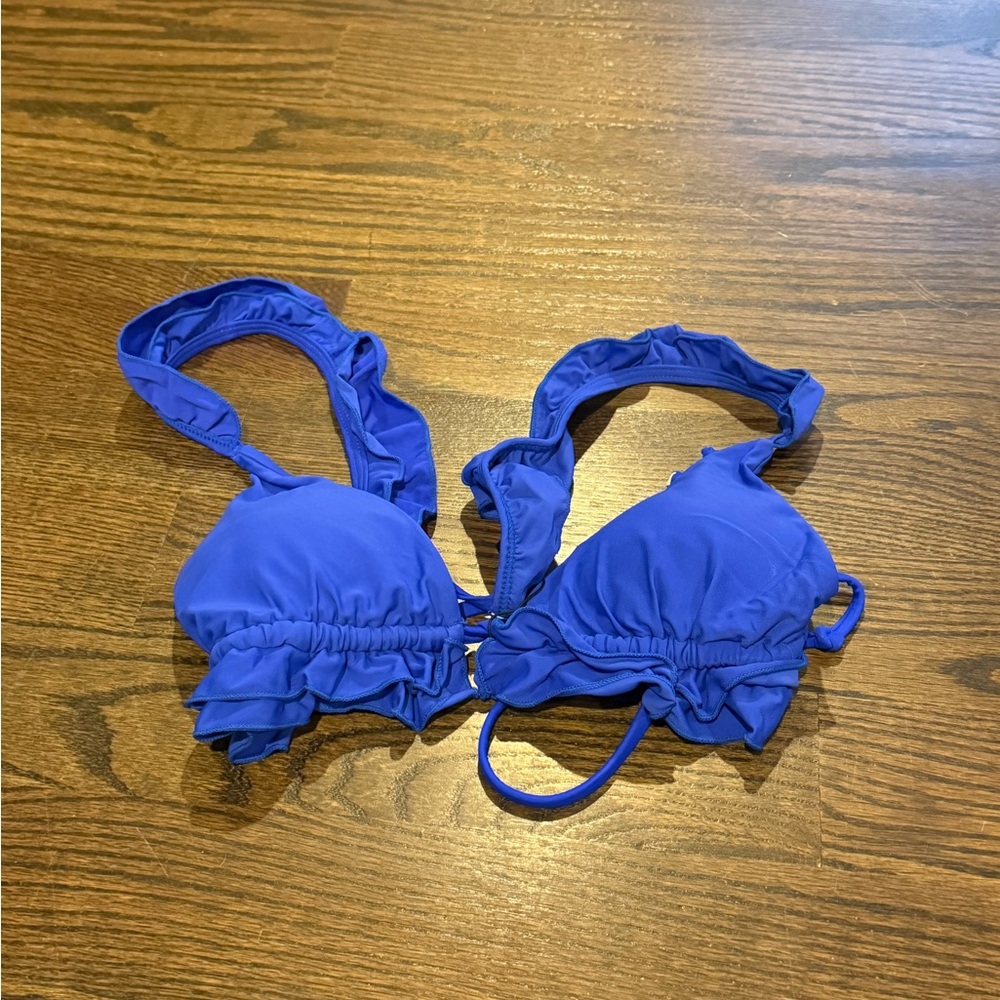 Zaful Kids Ruffled Bikini Top - Vibrant Blue